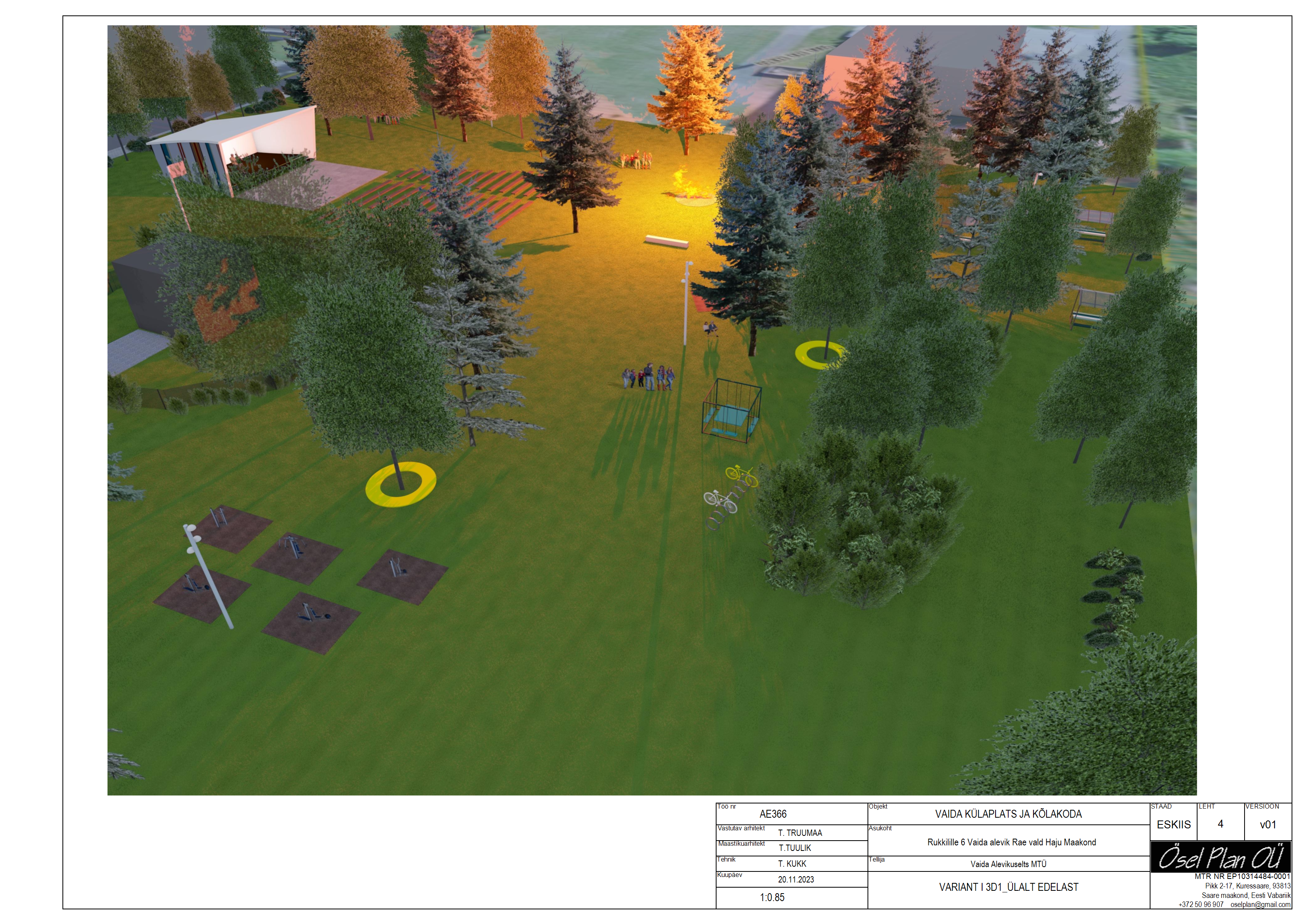 3 D illustratsioon alevikuplatsist linnulennult