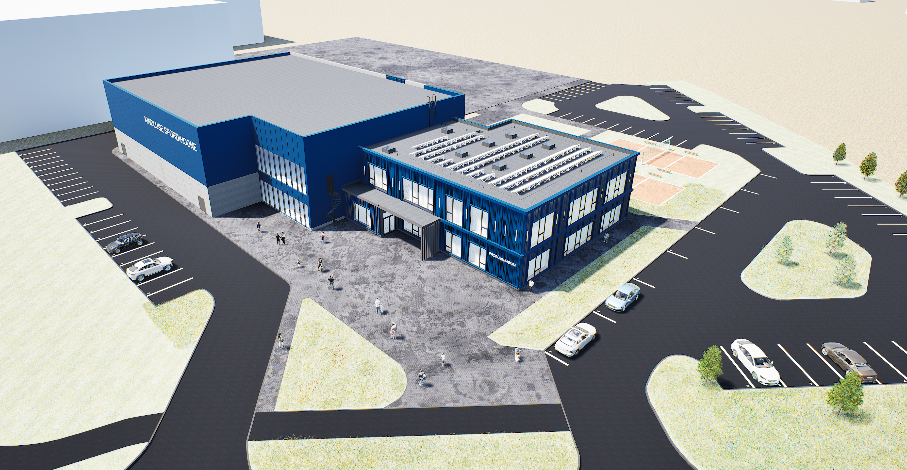 3 D illustratsioon Kindluse kooli laiendusest